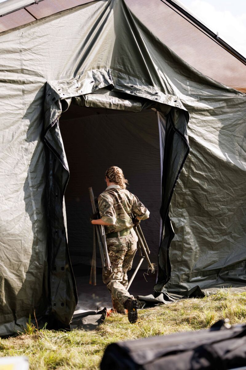 A female Army veteran on deployment