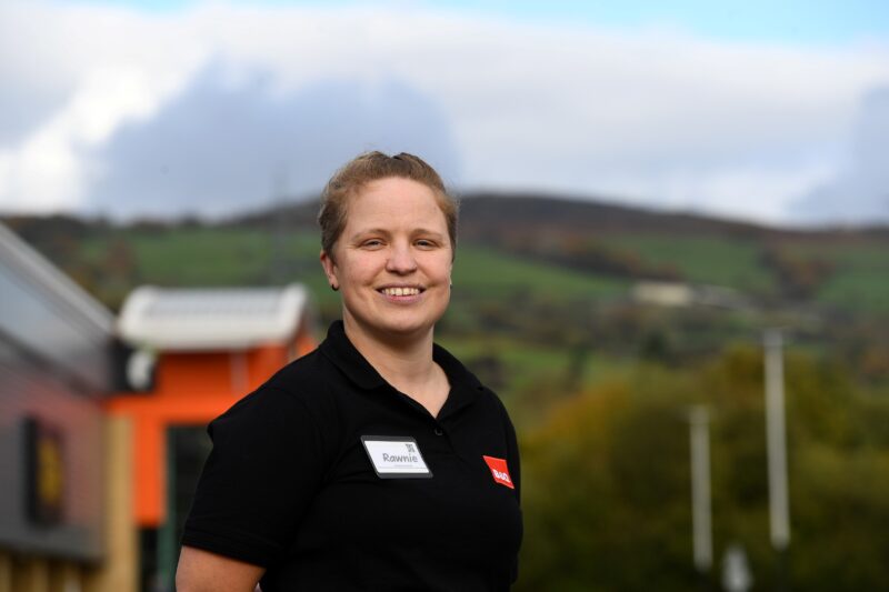 Rawnie, who was helped through The Poppy Factory's Veterans Employment Service, at work at B&Q
