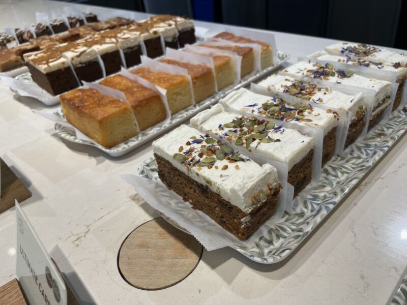 A selection of cakes in the visitor centre